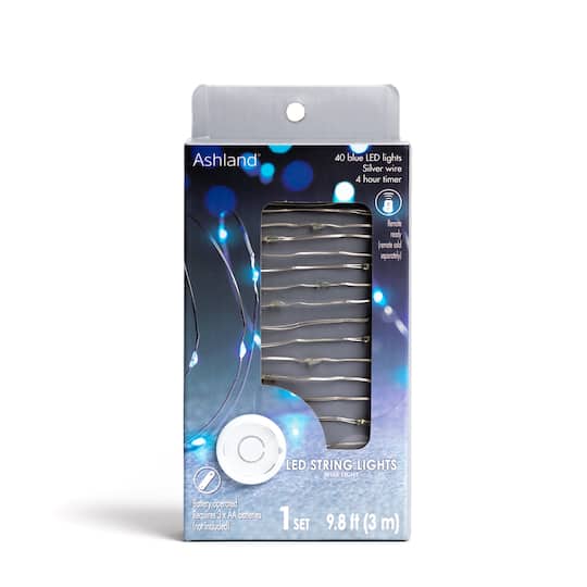 40ct. Blue Silver Wire LED String Lights by Ashland®